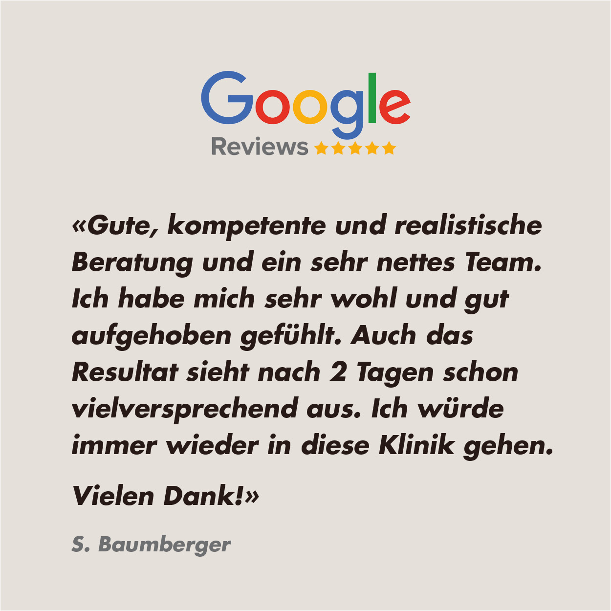 Google Bewertung LIPOCLINIC