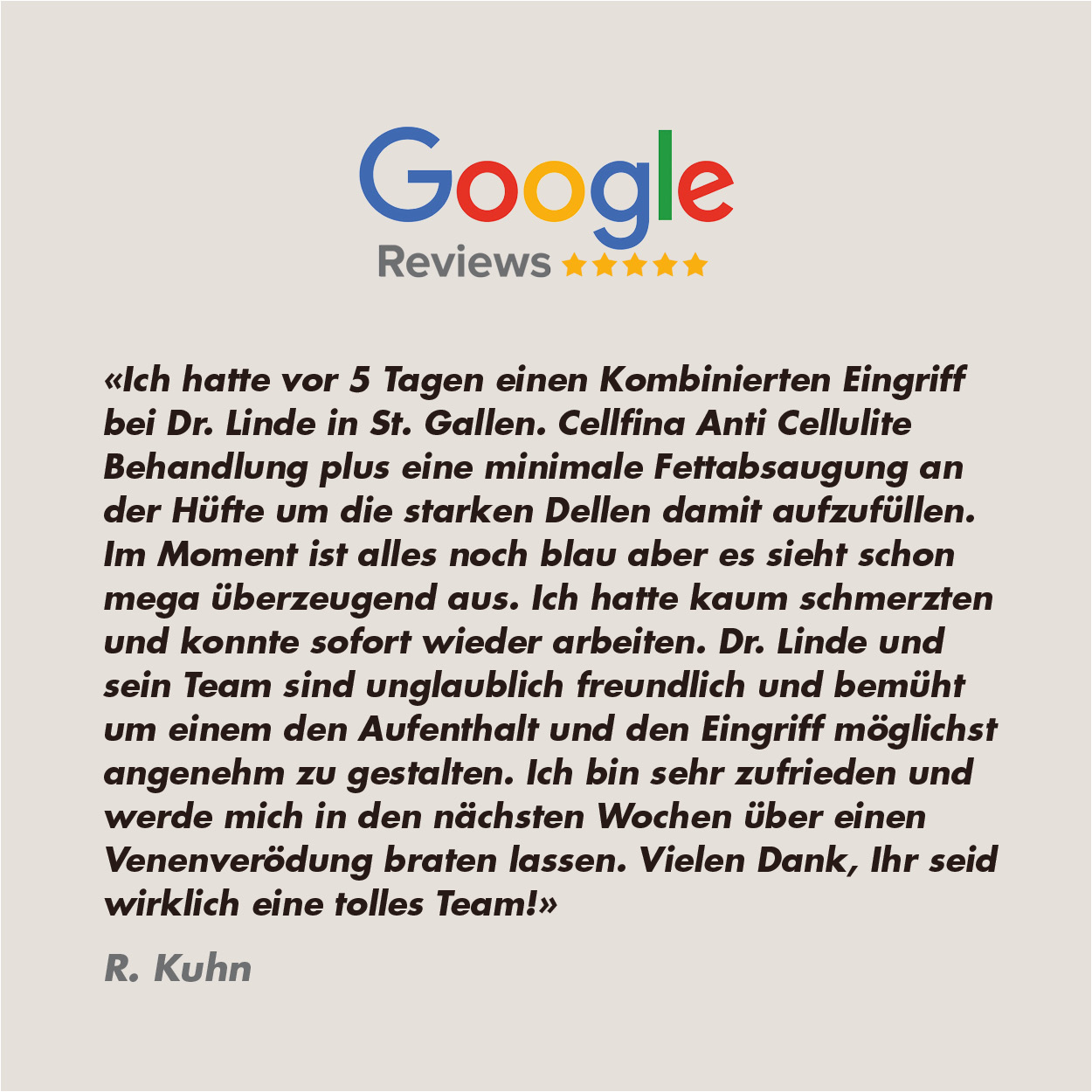 Google Bewertung LIPOCLINIC